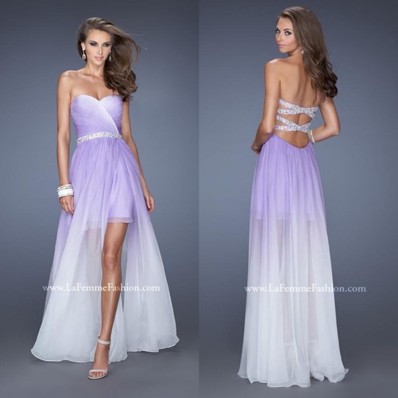 PROM DRESS - LA FEMME 20028 - Size 4 - Purple Ombré - Picture 1 of 14